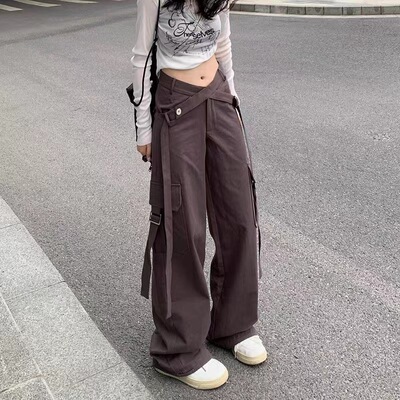 Vintage blue Loose Streetwear Baggy Multiple Pockets Jeans W