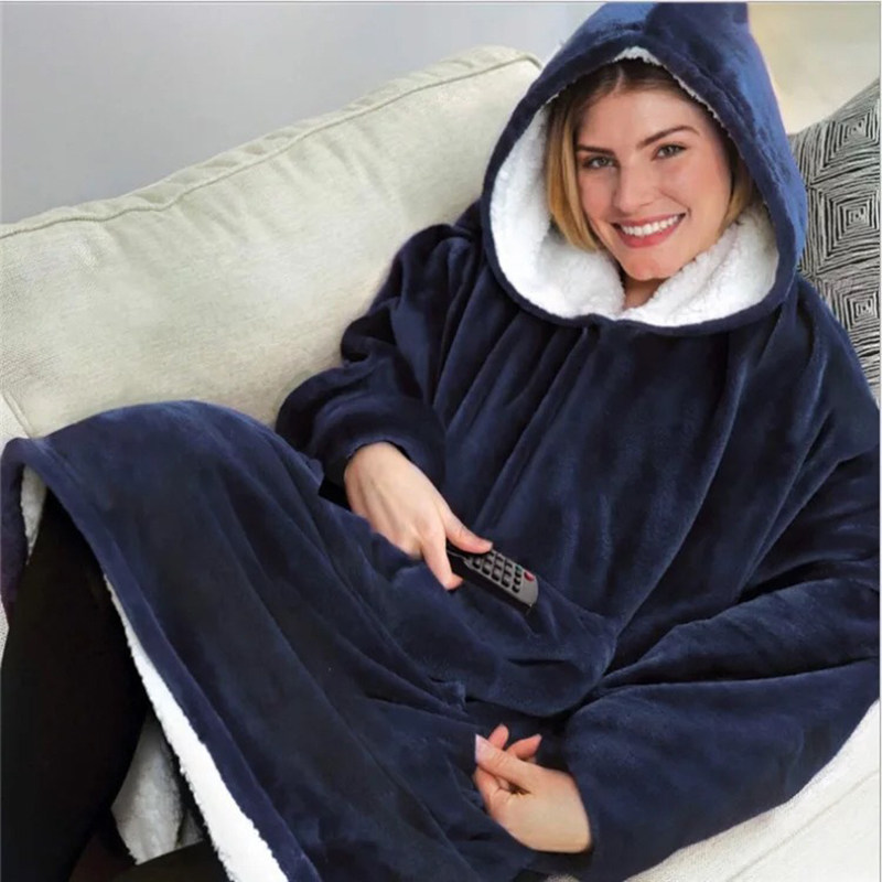 Solid color hooded pocket lazy sweater 纯色连帽口袋懒人卫衣