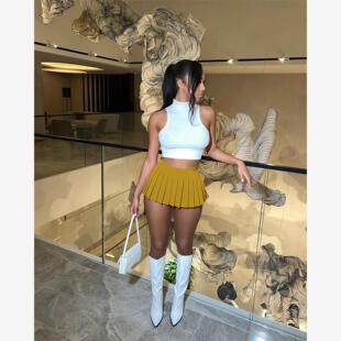 Summer 2 Two Piece Sets Outfits For Women Skirts Crop Top