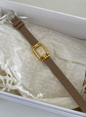 ins韩风方形手表女款学生2025年新款简约气质复古百搭皮带石英表