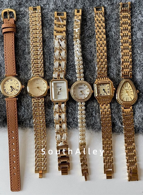 中古贵气高级感链条手表女精致轻奢vintage时髦小众设计复古腕表