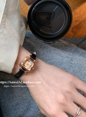 复古小方糖手表女款初中学生法国小众设计轻奢韩版简约文艺学院风