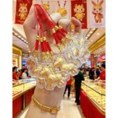 水贝黄金马上有钱足金999钥匙扣包包挂件手机挂绳本命年马年礼物