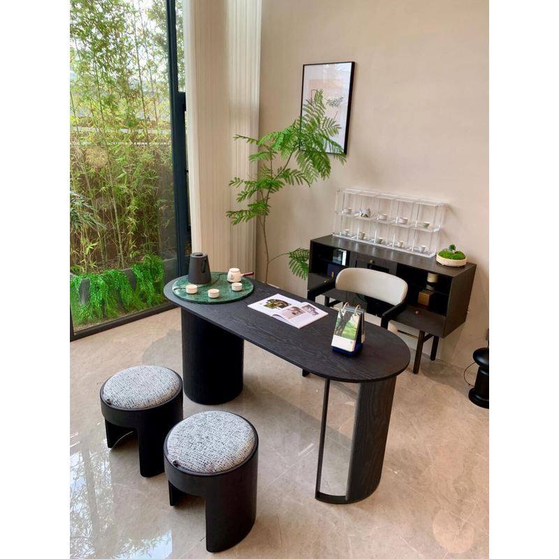 新中式实木茶桌2025新款轻奢简约现代茶台禅意小户型阳台小茶桌椅