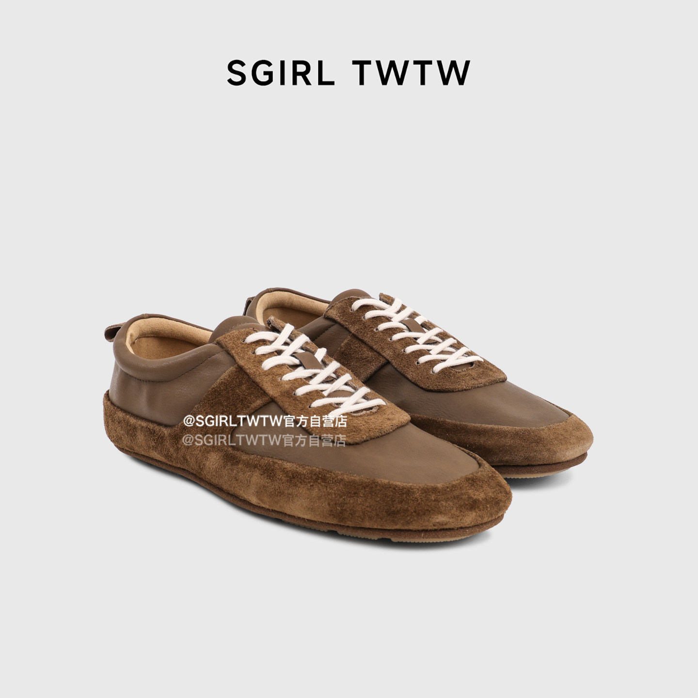 SGIRL TWTW复古德训鞋女2026新款系带平底休闲鞋百搭户外运动鞋潮