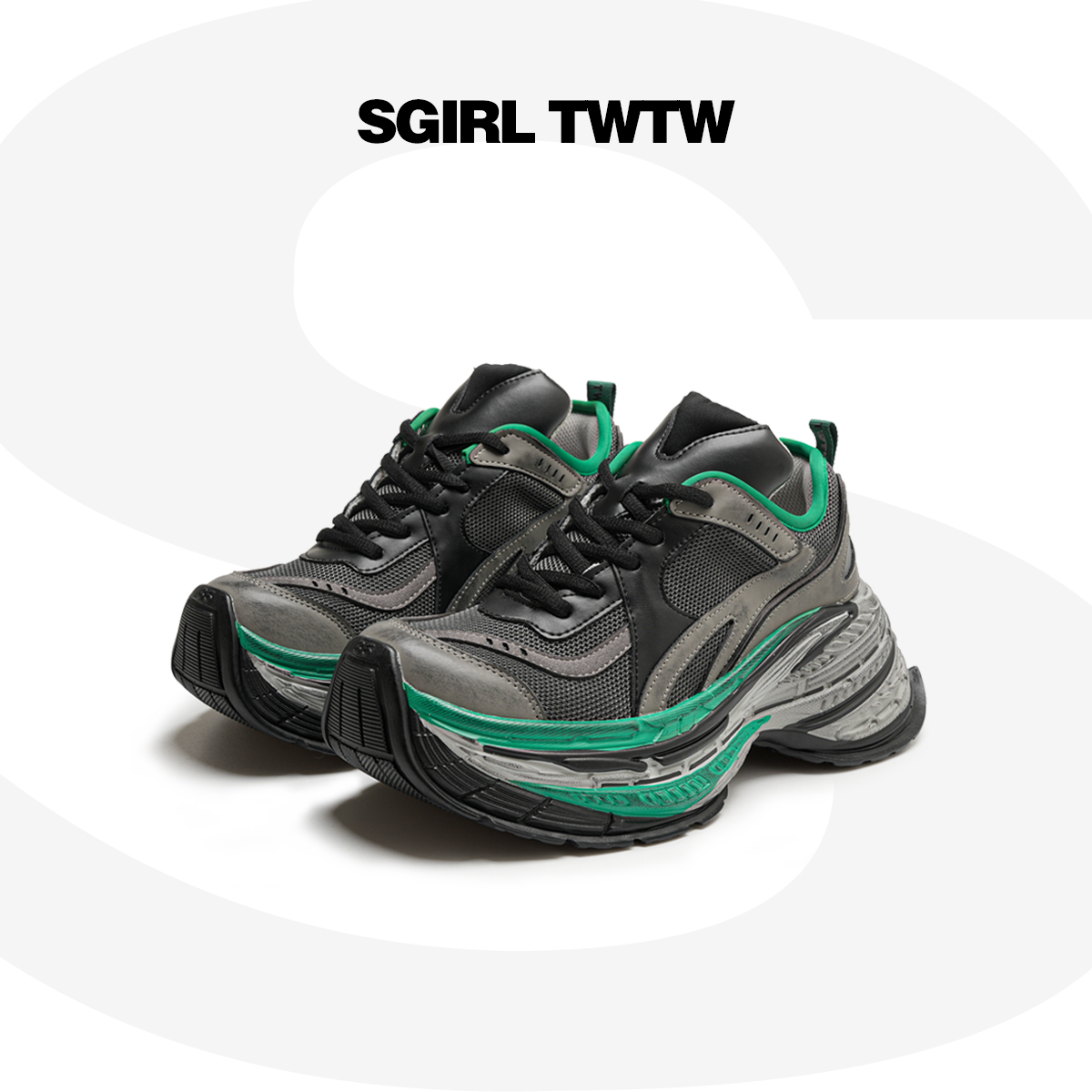 SGIRLTWTW时尚爆款拼色老爹鞋