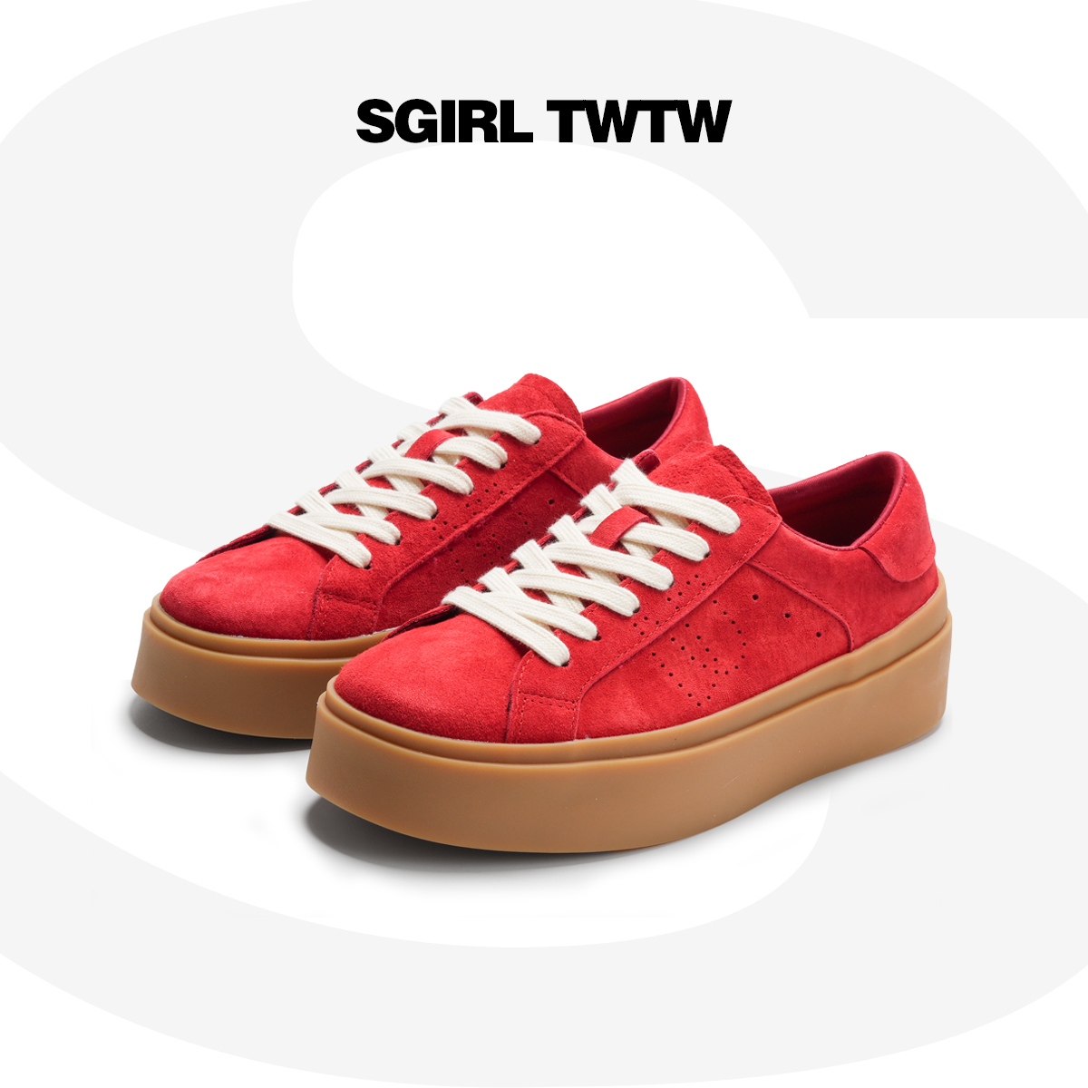 SGIRLTWTW厚底板鞋女红色