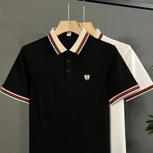 时尚 合诚优品臻选专L柜轻l奢夏薄款 拼色Polo衫 男士 商务翻领T 短袖