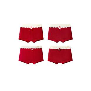 JIAOHUAN蕉幻服饰少女内裤纯棉a类棉女童新年红色四角裤10A抗菌.