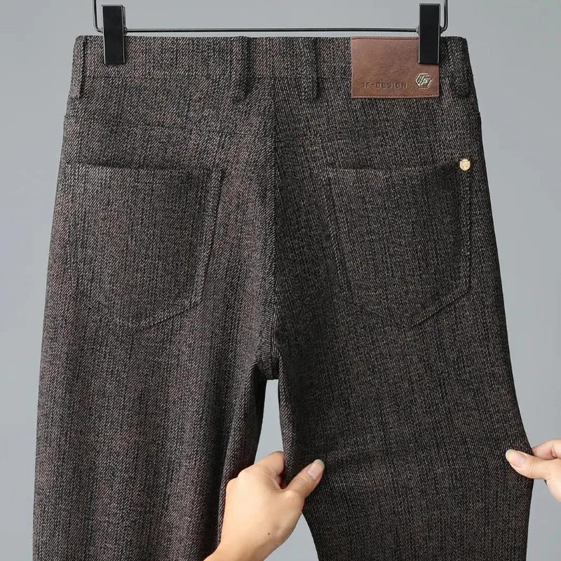 Seek潮t牌男装绵羊毛肌理质感毛料中腰直筒休闲裤秋冬款上档次毛