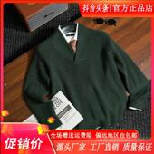 合诚优品臻选高档轻奢秋冬保暖加厚青果领针织毛衣男士 纯色羊毛衫