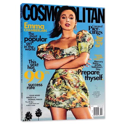 【有磨损】英文版 Cosmopolitan大都会时尚伊人杂志 2020年2月 Emma CHAMBERLAIN the most popular girl