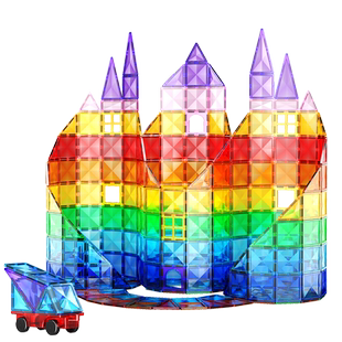 大号彩窗磁力片积木男女孩拼图磁铁棒儿童新年春节礼物玩具钻面