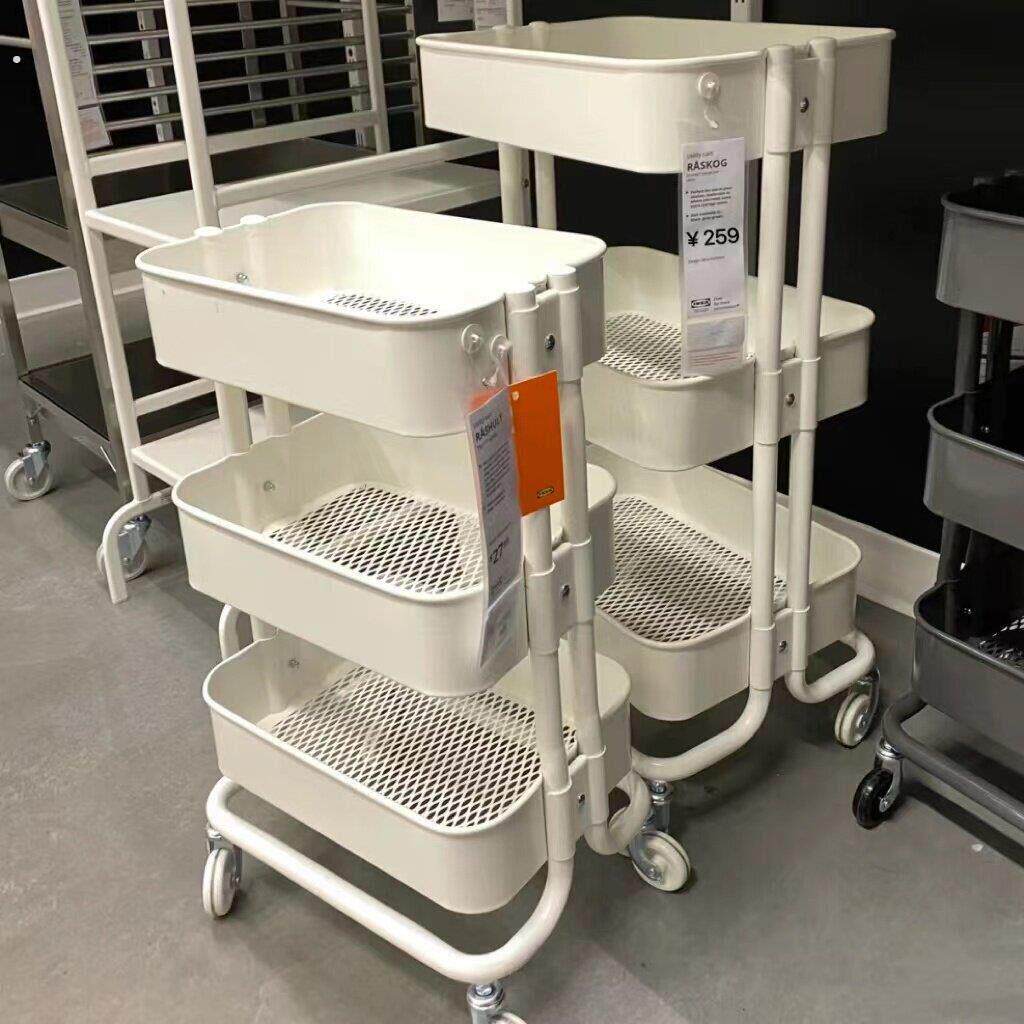 家用小推车置物架家用多层母婴儿用品收纳落地厨房卧室移动收纳层