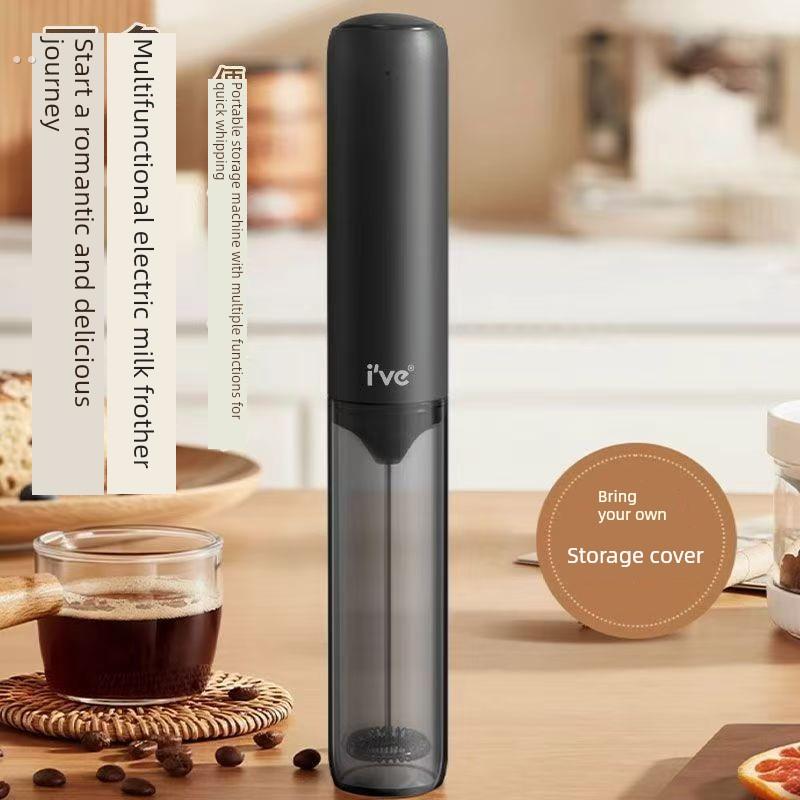 电动牛奶起泡器家用储存可充电牛奶帽咖啡牛奶搅拌器不锈钢手持式
