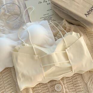 细肩带内衣女18岁少女美背镂空学生无痕吊带背心初中夏季运动文胸