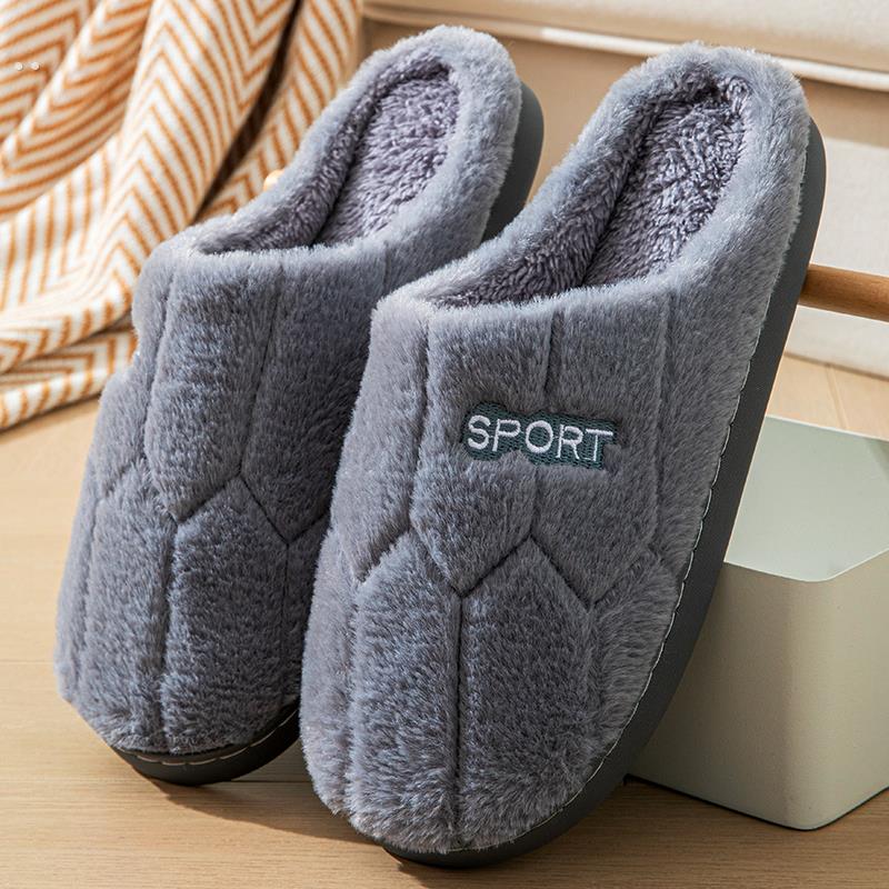 新款棉拖鞋男士情侣家居家用室内防滑软底加厚毛绒秋冬季女式拖鞋