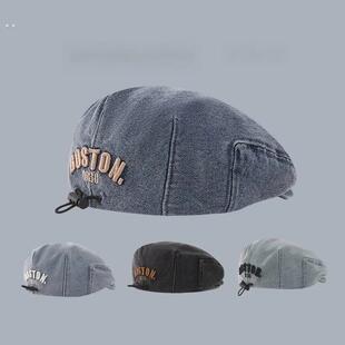 洋派宝宝牛仔贝雷帽春秋季2025新款男童女孩婴儿前进帽防晒遮阳