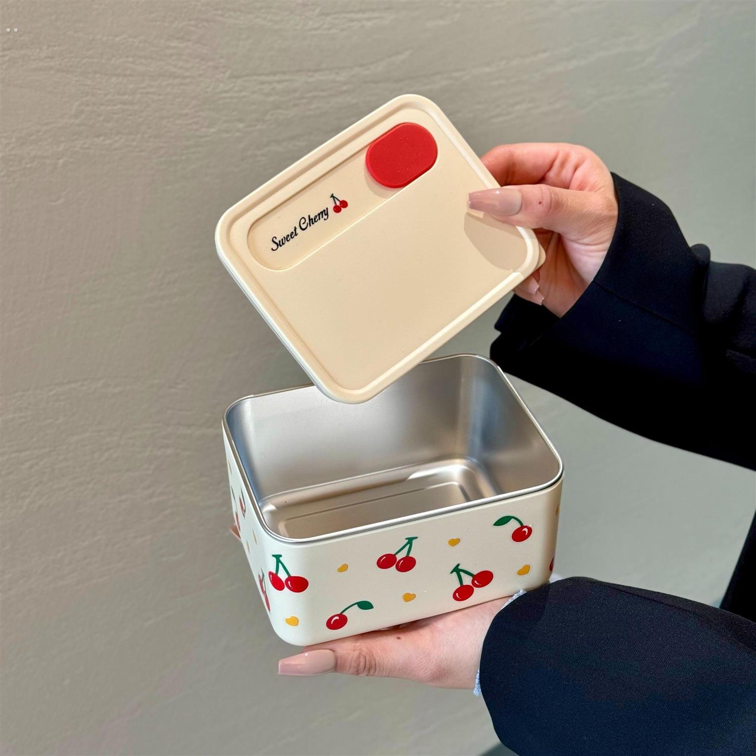 樱桃饭盒保温304不锈钢食品级便当盒小学生大容量上班族2025新款