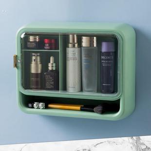 化妆品收纳盒防尘壁挂免打孔化妆盒收纳架卫生间挂墙化妆品收纳箱