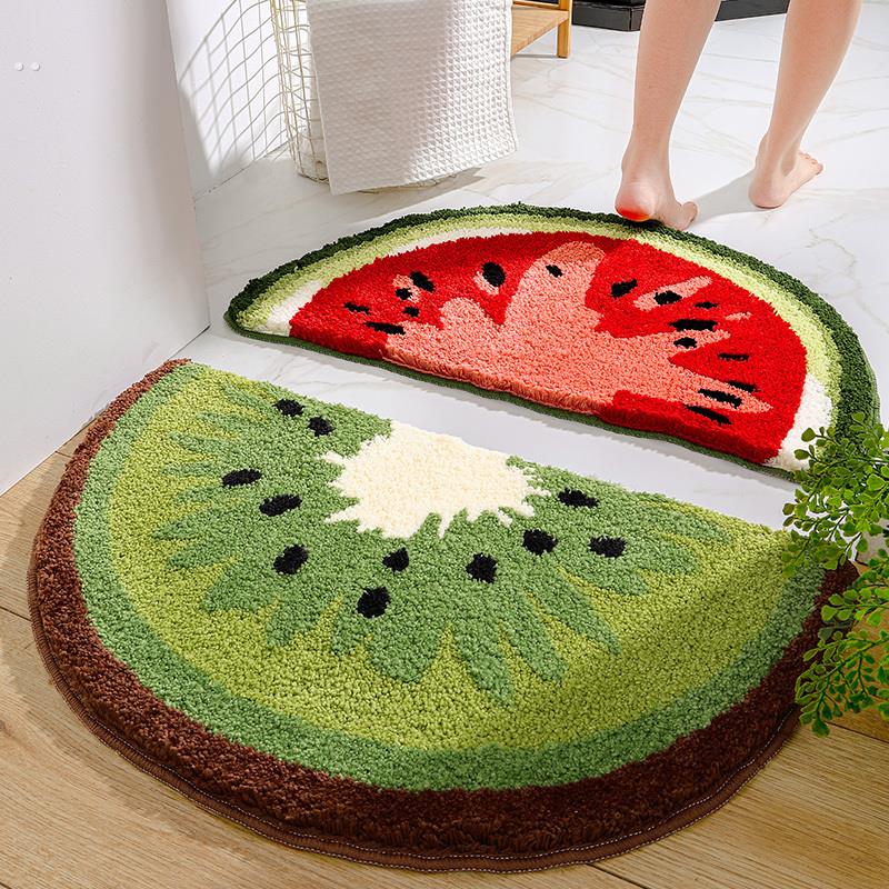 地垫家用半圆吸水地毯卫生间进门西瓜垫子浴室水果防滑踩脚垫