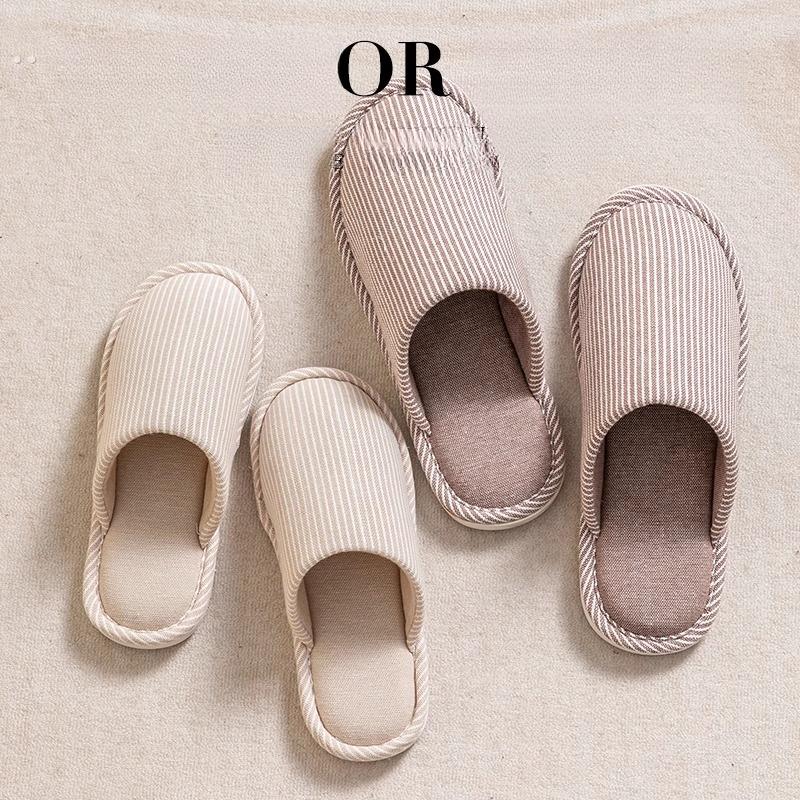 日式四季居家用软底棉麻拖鞋女月子室内简约情侣防滑棉拖鞋男大码