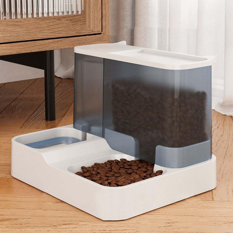 自动喂食器饮水机猫食盆防打翻不锈钢猫碗狗碗猫粮盆双碗宠物用品