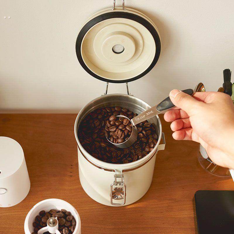 咖啡豆304不锈钢密封罐茶叶咖啡粉保存奶粉罐送勺子猫粮狗粮罐子