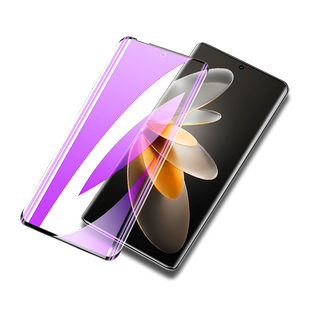 适用vivos16钢化膜曲面抗蓝光无白边防爆s16pro手机膜全屏全覆盖保护防指纹s16e水凝膜玻璃高清防摔全包边por