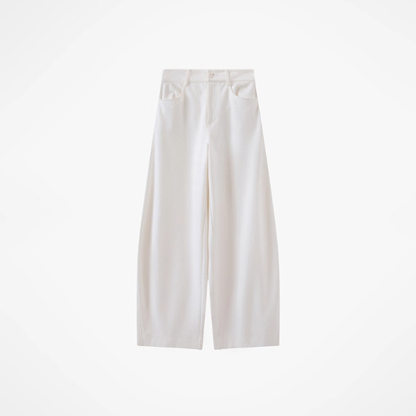 衣播商场女装复古简约通勤阔腿裤宽松休闲裤BDT1KD1229脚下的田野