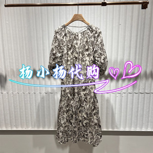 【商场同款】衣播26夏新品灯笼袖连衣裙度假风印花裙BDT2LD15692
