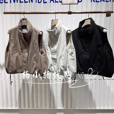 衣播商场女装慵懒黑色羽绒马甲立领宽松外套BDS4MD3915念念有词