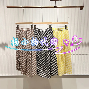 衣播2026夏季BDT2BD1617新款商场女装复古格纹不规则半身裙风辞典
