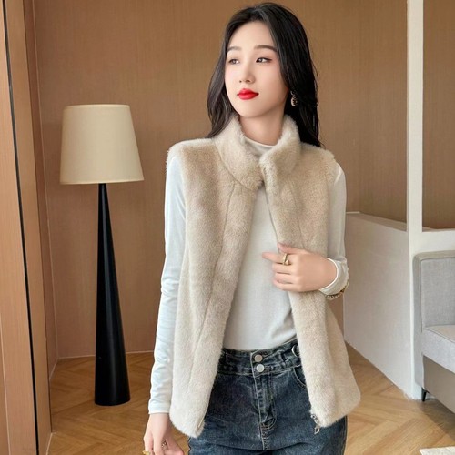 秋冬外套女马甲仿水貂绒马夹坎肩