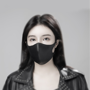 冬季保暖电动车外卖抗风骑行防护羊皮挡风明星好看加厚黑色口罩