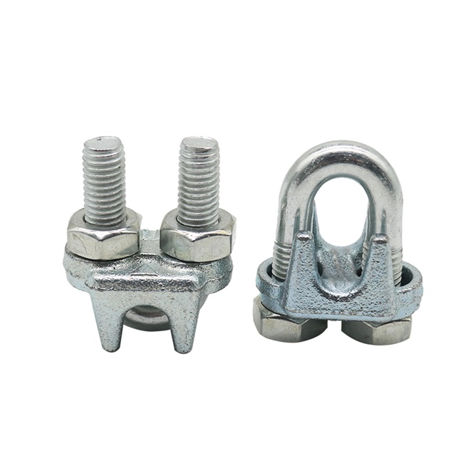 钢丝夹头u型夹钢丝绳卡头绳重型锁头夹头钢丝绳卡扣轧扎镀锌扣zq