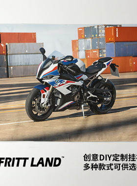 BMW宝马S1000RR旗舰跑车机车赛车周边写真装饰画海报背景墙布挂布