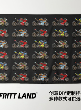 Ducati杜卡迪摩托车机车骑士车迷周边车库装饰背景布海报挂布挂毯