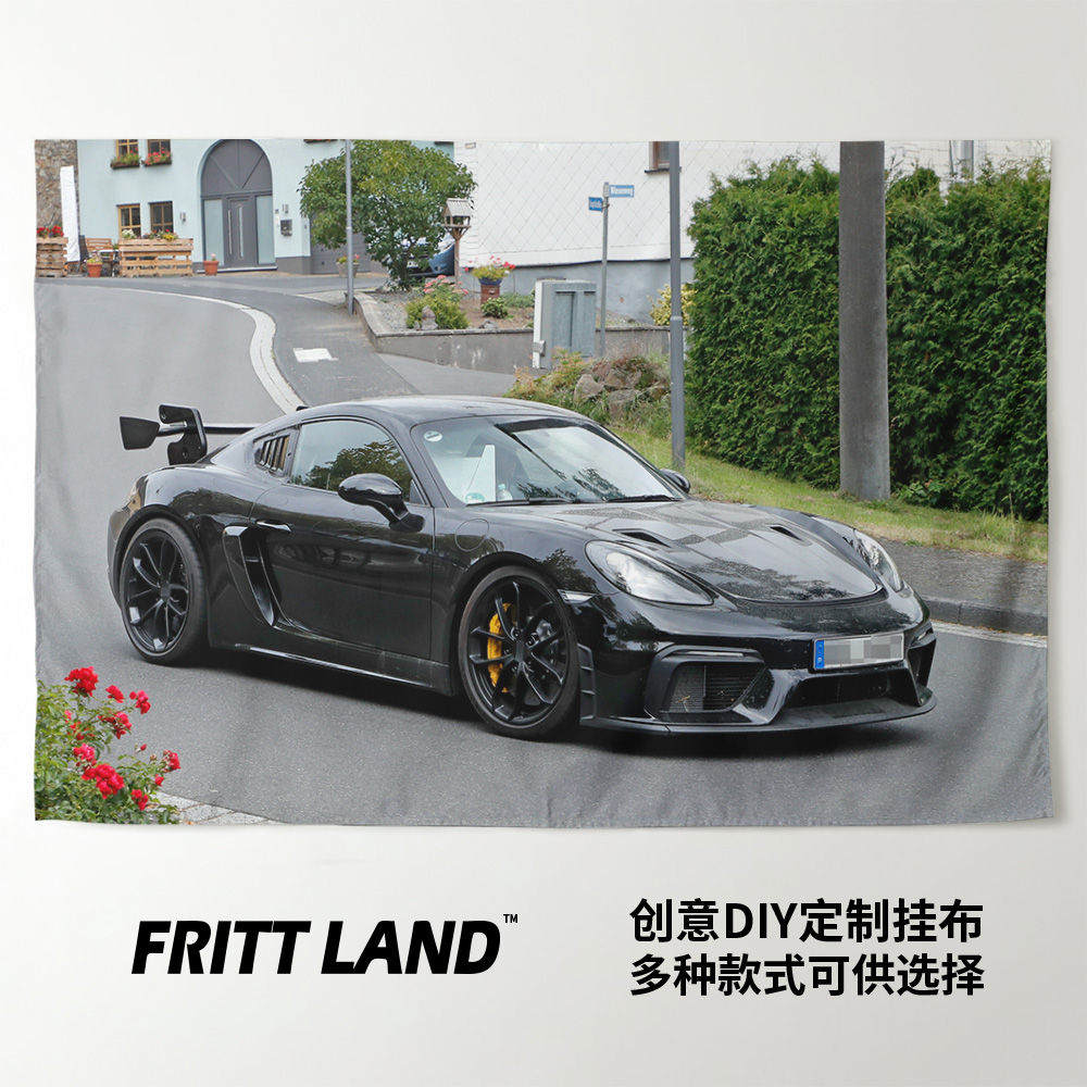 保时捷718装饰背景墙布海报挂布