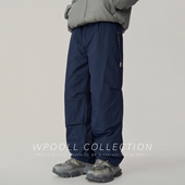 男生外穿滑雪冬季 新款 宽松大码 保暖白鸭绒羽绒裤 户外伞兵休闲裤 子