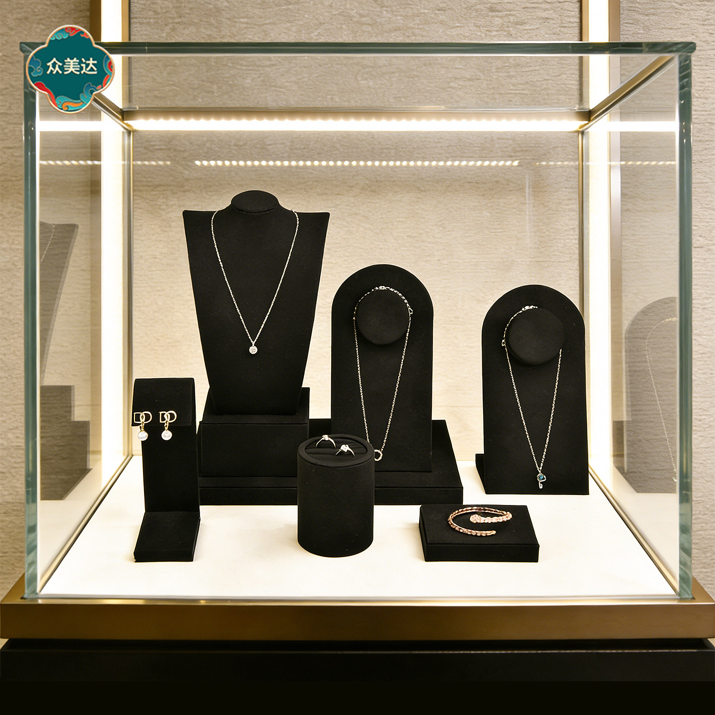 高档超纤珠宝展示架首饰陈列道具
