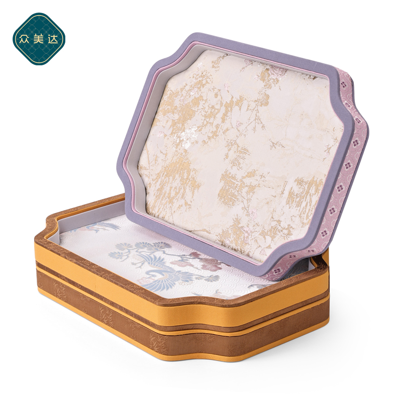 精选细腻宋锦刺绣布珠宝首饰盘