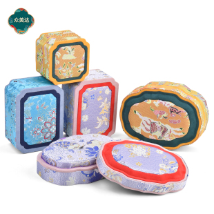 高档精致首饰盒戒指项链玉镯吊坠收纳盒国风文玩玉石挂件包装锦盒