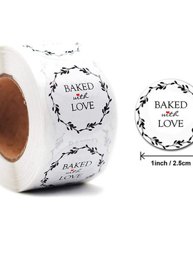 圆形烘焙thank you for your order商店礼物白色标签贴封口贴纸