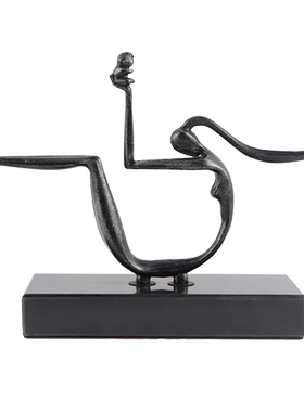 黑色人物创意抽象书房博古架摆件