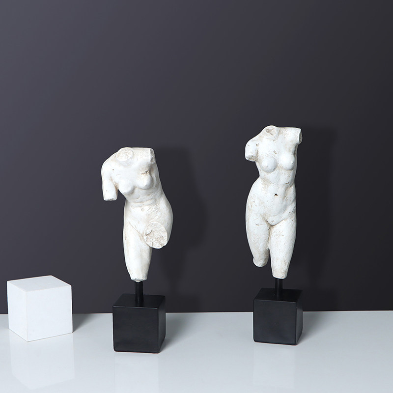 简约北欧式残缺人物人体雕塑摆件样板间酒店大厅客厅玄关软装饰品