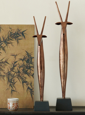 铝摆件玄关抽象动物领头羊装饰品