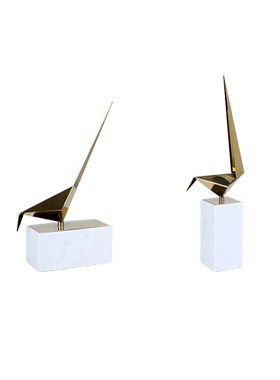 简约现代客厅金属千纸鹤装饰摆件