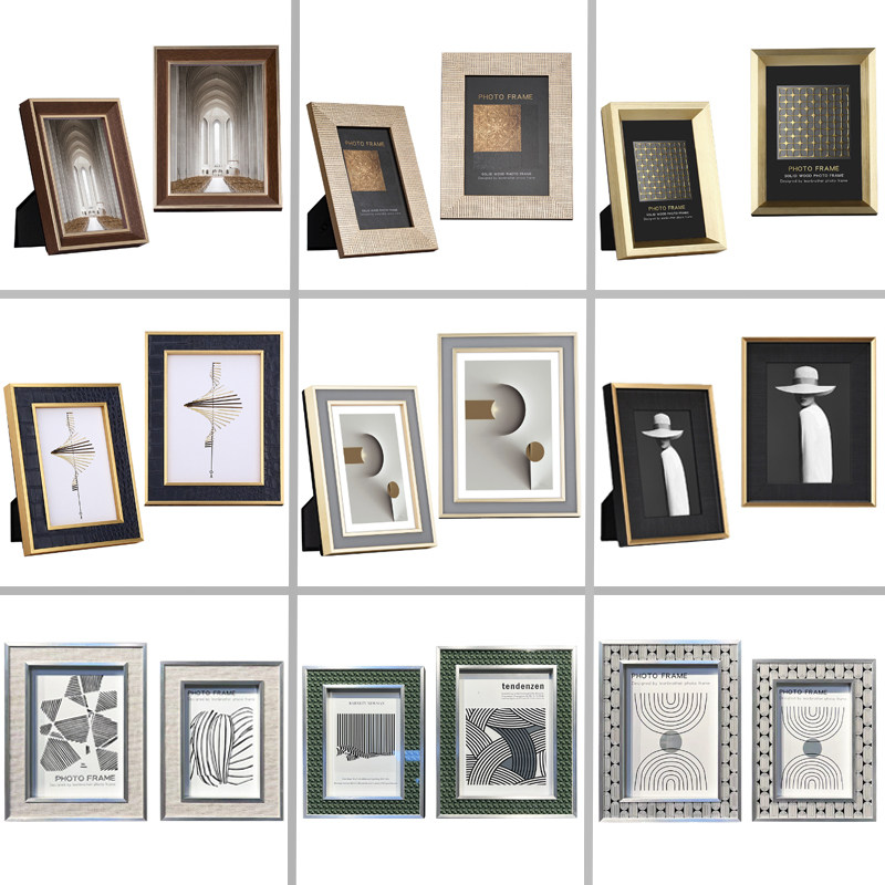 木摆件简约桌面6寸7寸相框装饰品