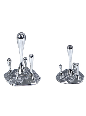 简约现代轻奢创意水滴摆件电镀树脂工艺品玄关博古架电视柜装饰品